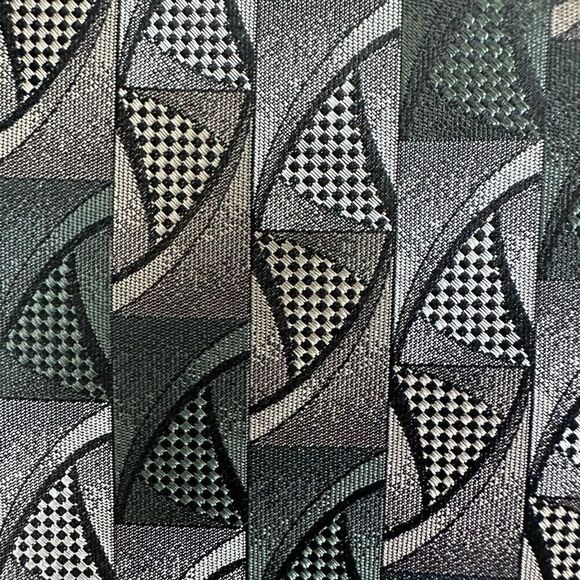 Croft & Barrow Men's 100% Silk Necktie 2Pc Bundle Gray Blue Geometric Patterns - Picture 3 of 7